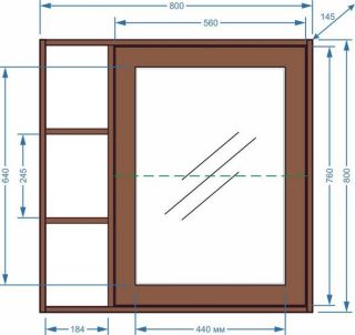 Зеркало-шкаф Stella Polar Монтоне 80см венге SP-00000158